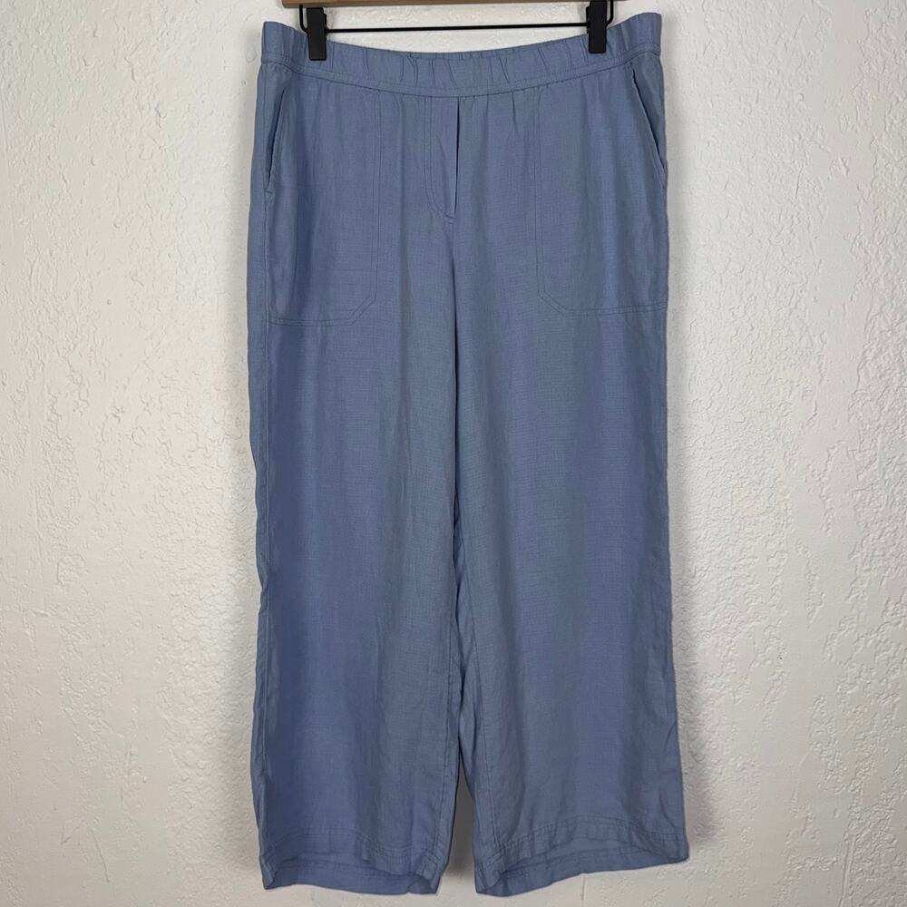 J. Jill Pure Linen Blend Wide Leg Crops Pants Size Coastal Airy Medium Petite